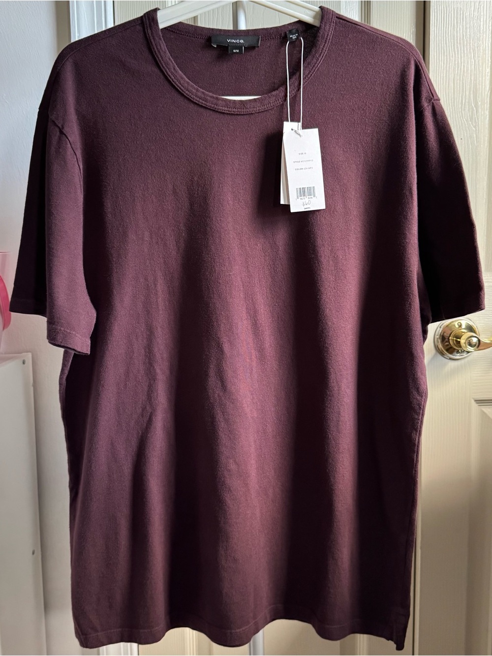 Vince Men's Short Sleeve Crewneck T-Shirt in Wine